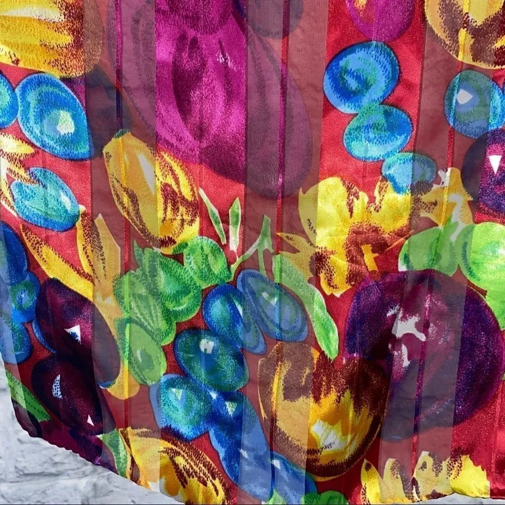 Women’s semi sheer multicolor floral print wrap and tie scarf OS